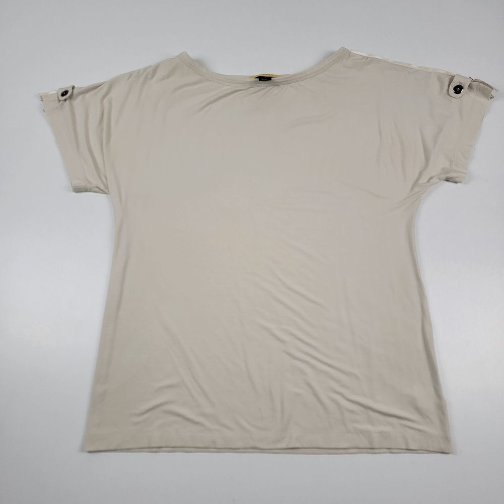 St John Sport Top‎ Cream Shirt Womens size Medium Blouse